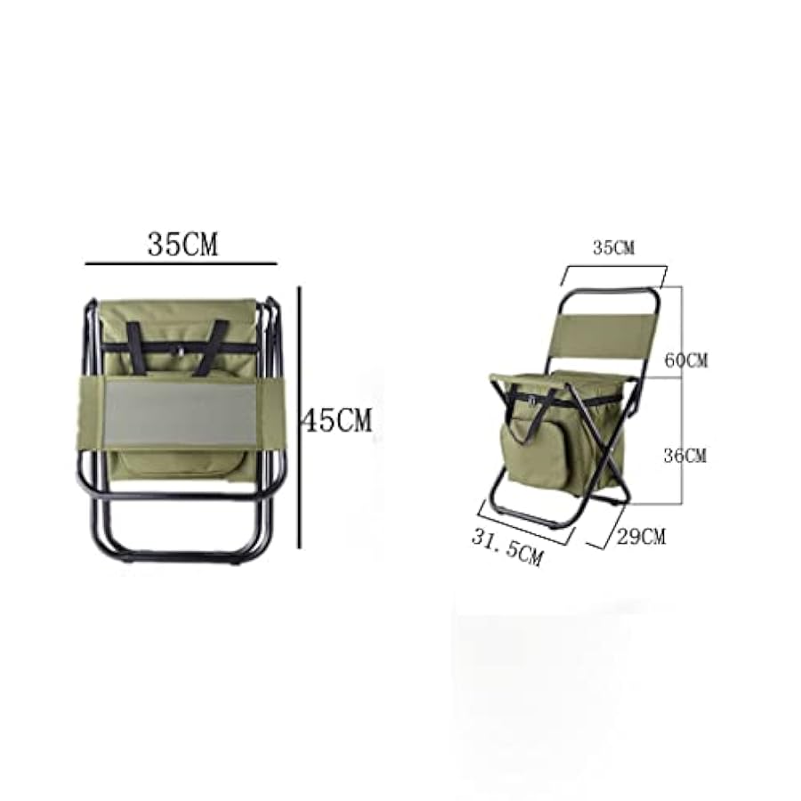 magnifico Outdoor Portable Folding Stool Camping Stool with Backrest Camping Seat with Storage Bags for Outdoor Camping Walking Hiking Fishing (Color : Blue) (Camouflage) Nuovo stile