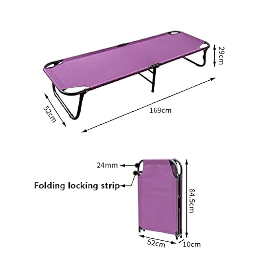 grande sconto Letto pieghevole – Lettino singolo per uso interno ed esterno – Design ultra leggero e resistente, può contenere fino a 200 kg di sedia a sdraio pieghevole Nuovo stile