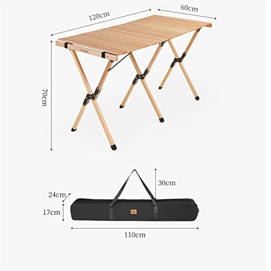 vendita online MIELEU Tavolo da Campeggio Outdoor Camping Portable Folding Egg Roll Table Camping Barbecue Picnic Table offerte