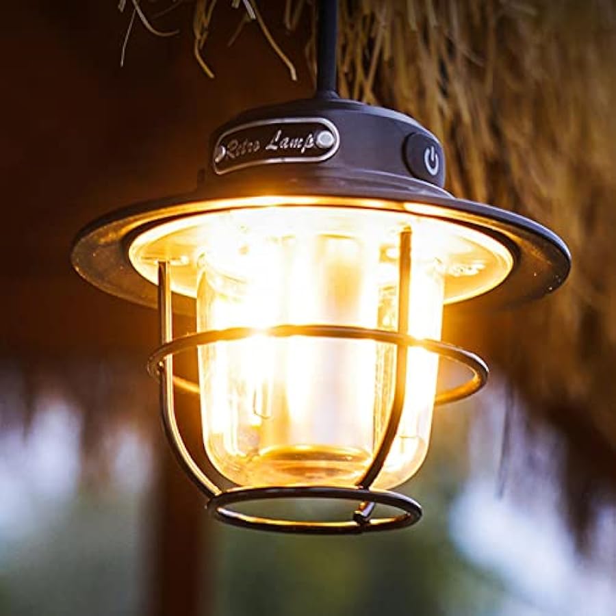 prezzo ragionevole WOTEG Lanterna da esterno – Lanterna LED di ricarica alimentata da campeggio 4 modalità, kit di sopravvivenza leggero ricaricabile a LED per interni ed esterni, luci di corrente per escursioni in vendita