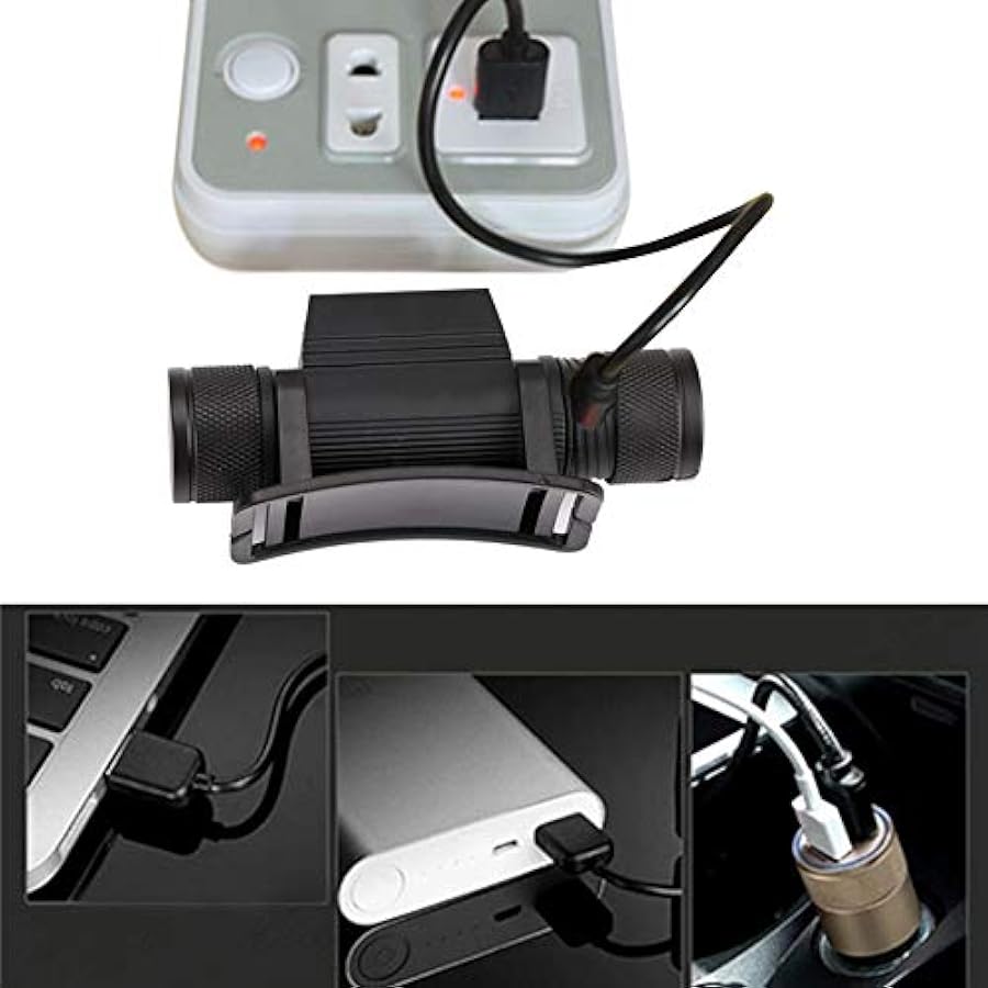 il prezzo più basso BAJIE - Lampada tascabile D25 Xm-L2 LED, 6 modalità di ricarica USB 18650, lampada tascabile da campeggio frontale con batteria senza zoom tutto per voi