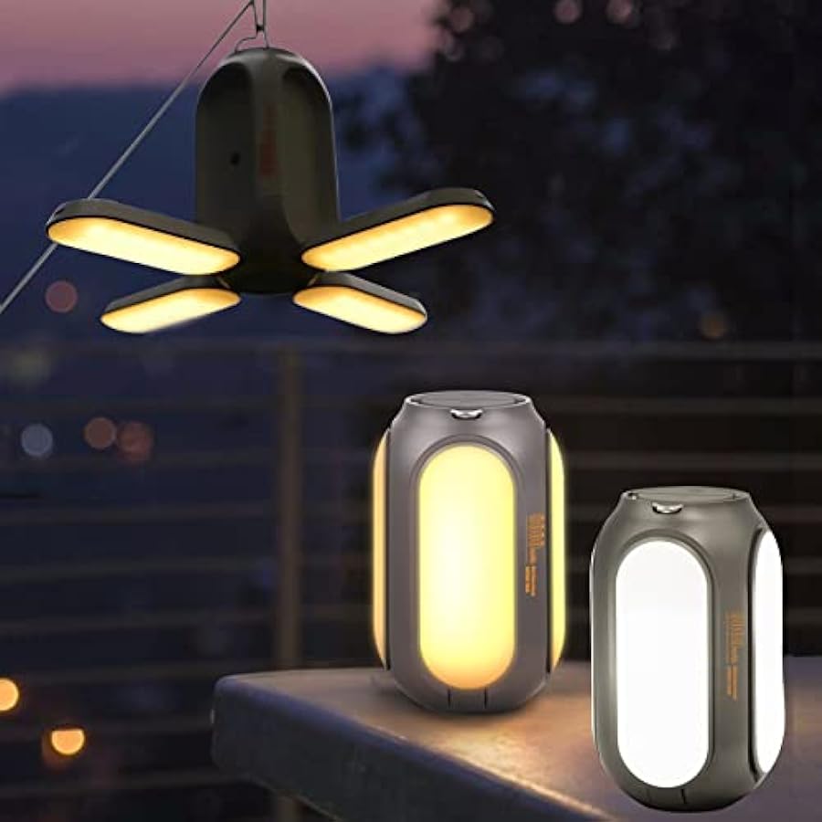 Romantico Gmaxty Lanterna portatile a LED e Power Bank da 8000 mAh, luce da campeggio con 3 modalità di luce, luce USB per tenda a lanterna, torcia elettrica per interruzione di corrente, uragano, emergenza romanzo