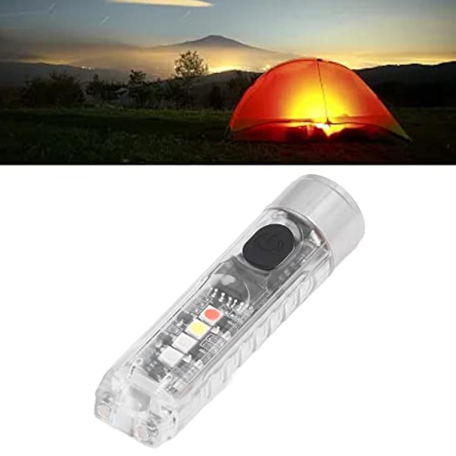 Affordable Torcia portachiavi piccola, luce portachiavi portatile 5LED 10 modalità di illuminazione Adsorbimento magnetico Portatile piccolo per il campeggio(bianco) grande