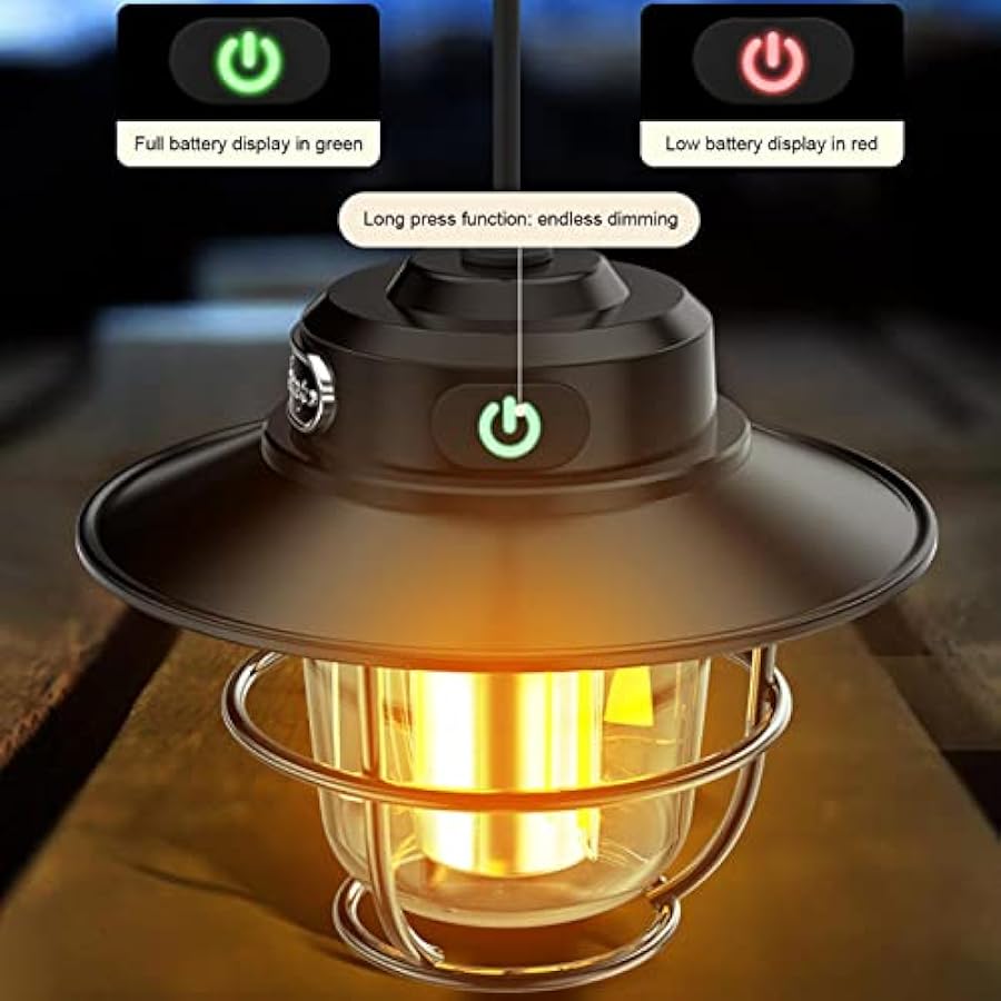 prezzo ragionevole WOTEG Lanterna da esterno – Lanterna LED di ricarica alimentata da campeggio 4 modalità, kit di sopravvivenza leggero ricaricabile a LED per interni ed esterni, luci di corrente per escursioni in vendita