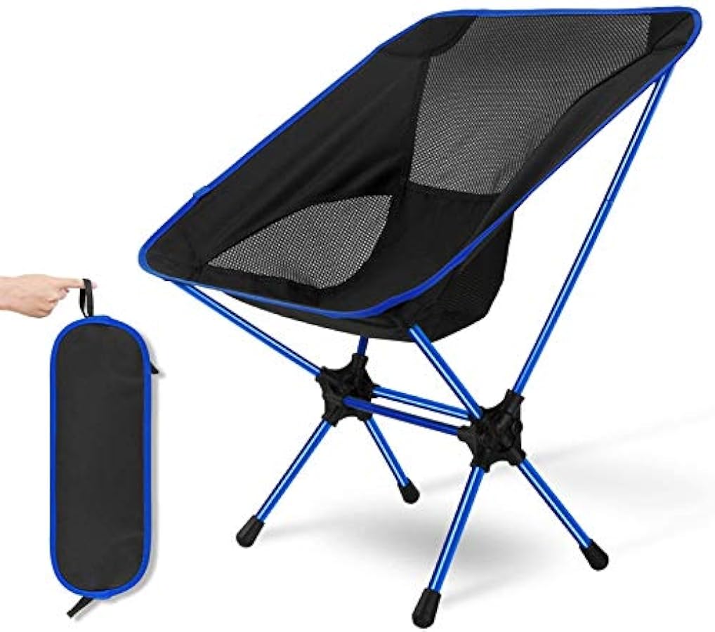 popolare ATAAY Sedia da campeggio pieghevole leggera sedia portatile zaino compatto con borsa per il trasporto per attività all´aperto, pesca, escursionismo, spiaggia, picnic Comodo (Color : Blu in vendita
