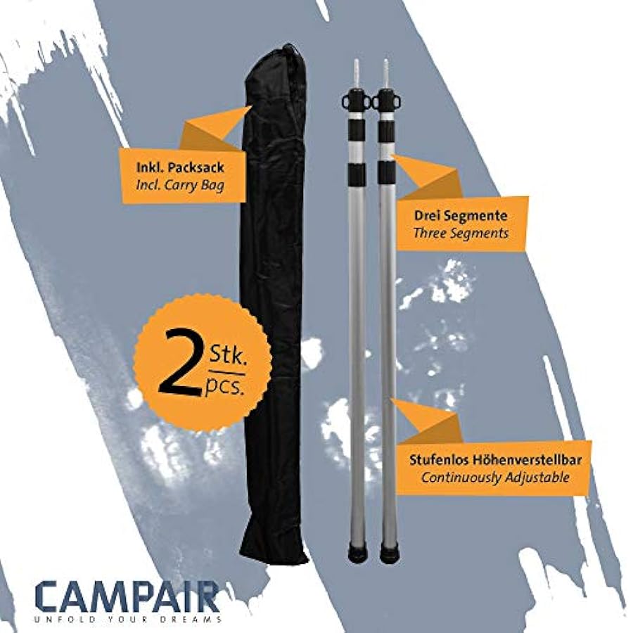 prezzo all´ingrosso CampAir Asta Verticale Telescopica in Alluminio per Tende e Teli, 90-230 m negozio online